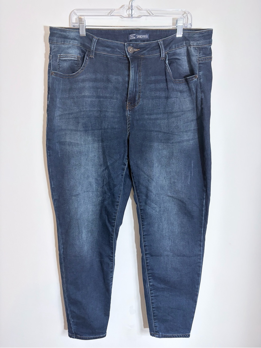 Sandpiper Women's Dark Blue Cropped Ankle Jeans Plus Size 22 W